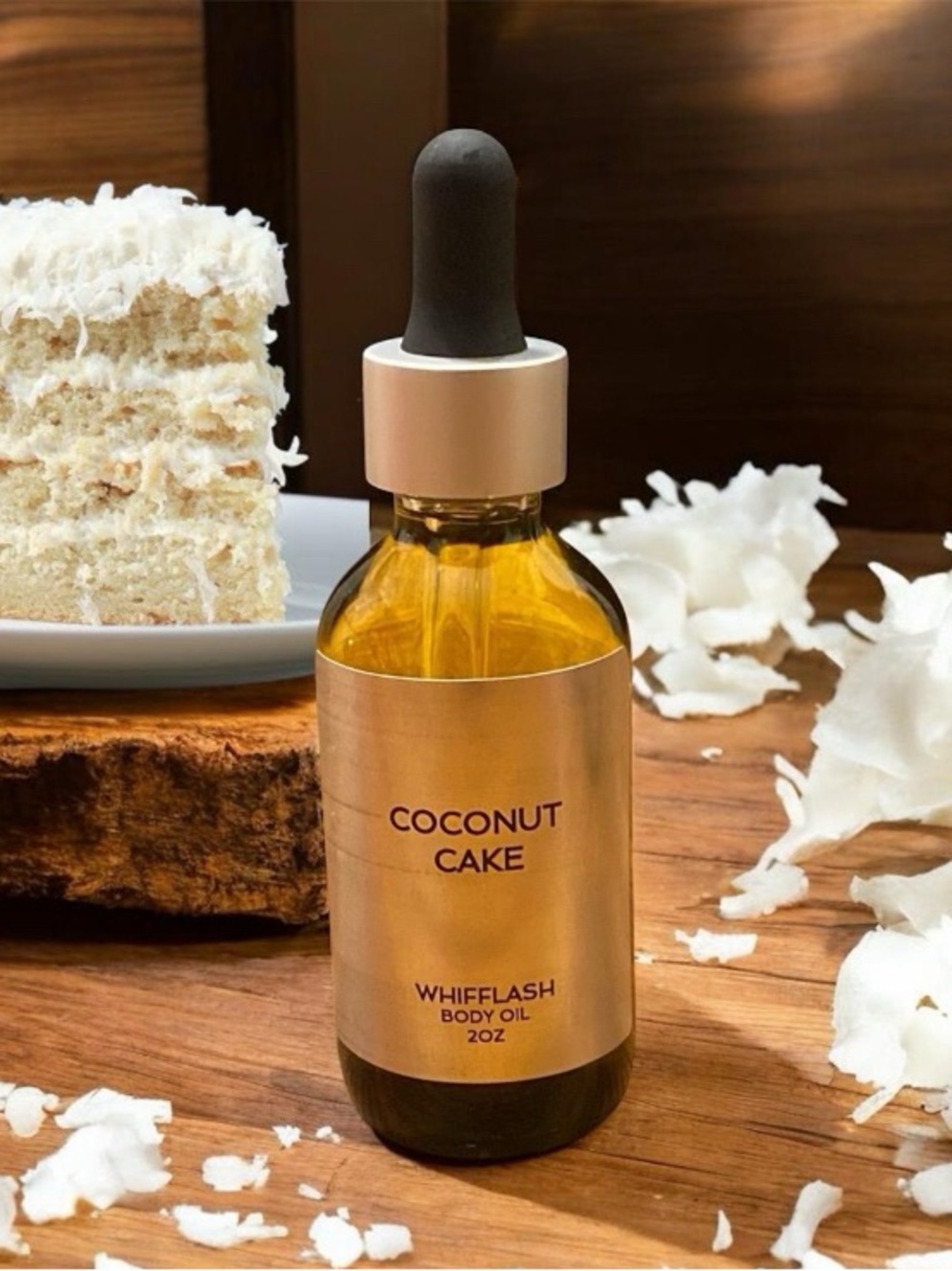 Coconut Cake Body Oil 2oz Jojoba Oil Vitamin E Coconut Oil